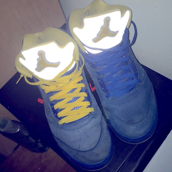 air jordan 5 blue yellow